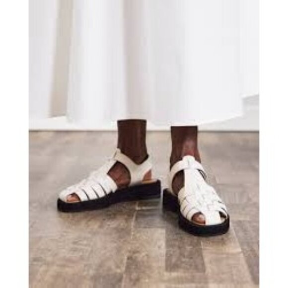 Flattered Gigi Leather Sandal in Vanilla